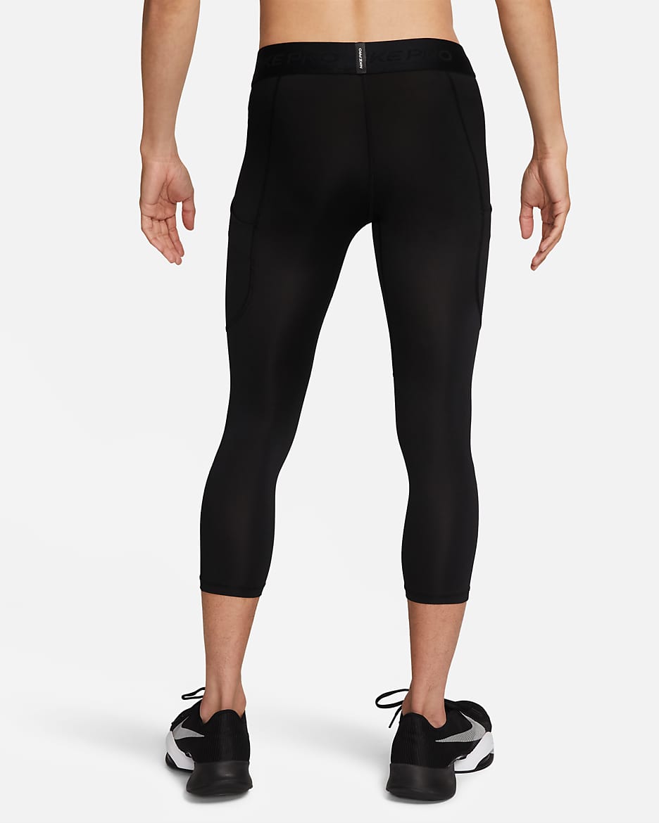 Nike pro three quarter tights mens best sale